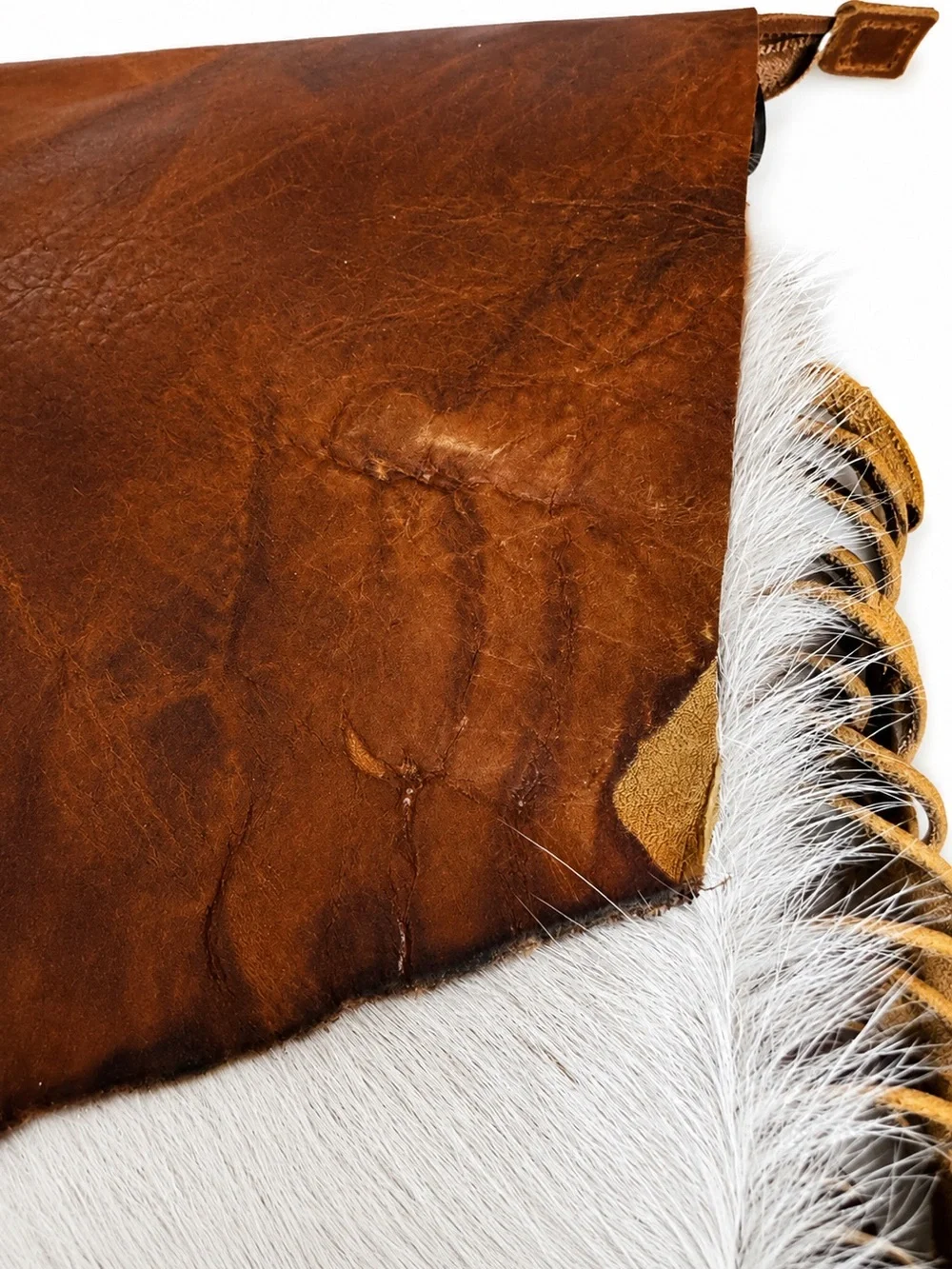 American Darling Hair-On Hide Leather Western Messenger Fringe Bag BNWT